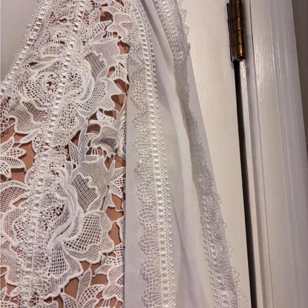 Adelyn Rae White Lace Detail Jumpsuit - Picture 2 of 6